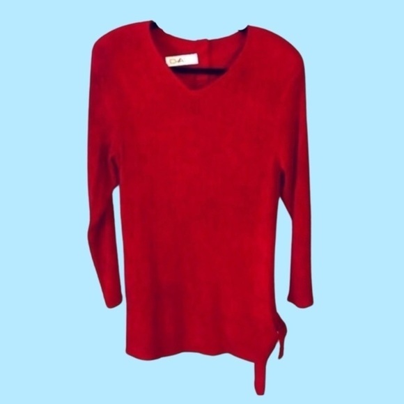 Chaus Red Textured Tunic Vintage Size 10 - Picture 8 of 8